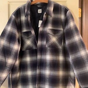 GAP Black and Gray Lightweight Shirt Jacket